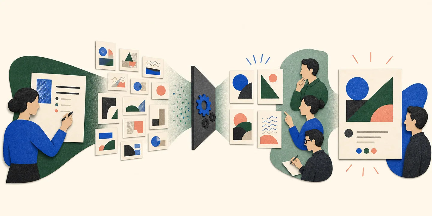 An agency strategist, automated first-pass evaluation, specialist review, and client recommendation form a scalable operating model.