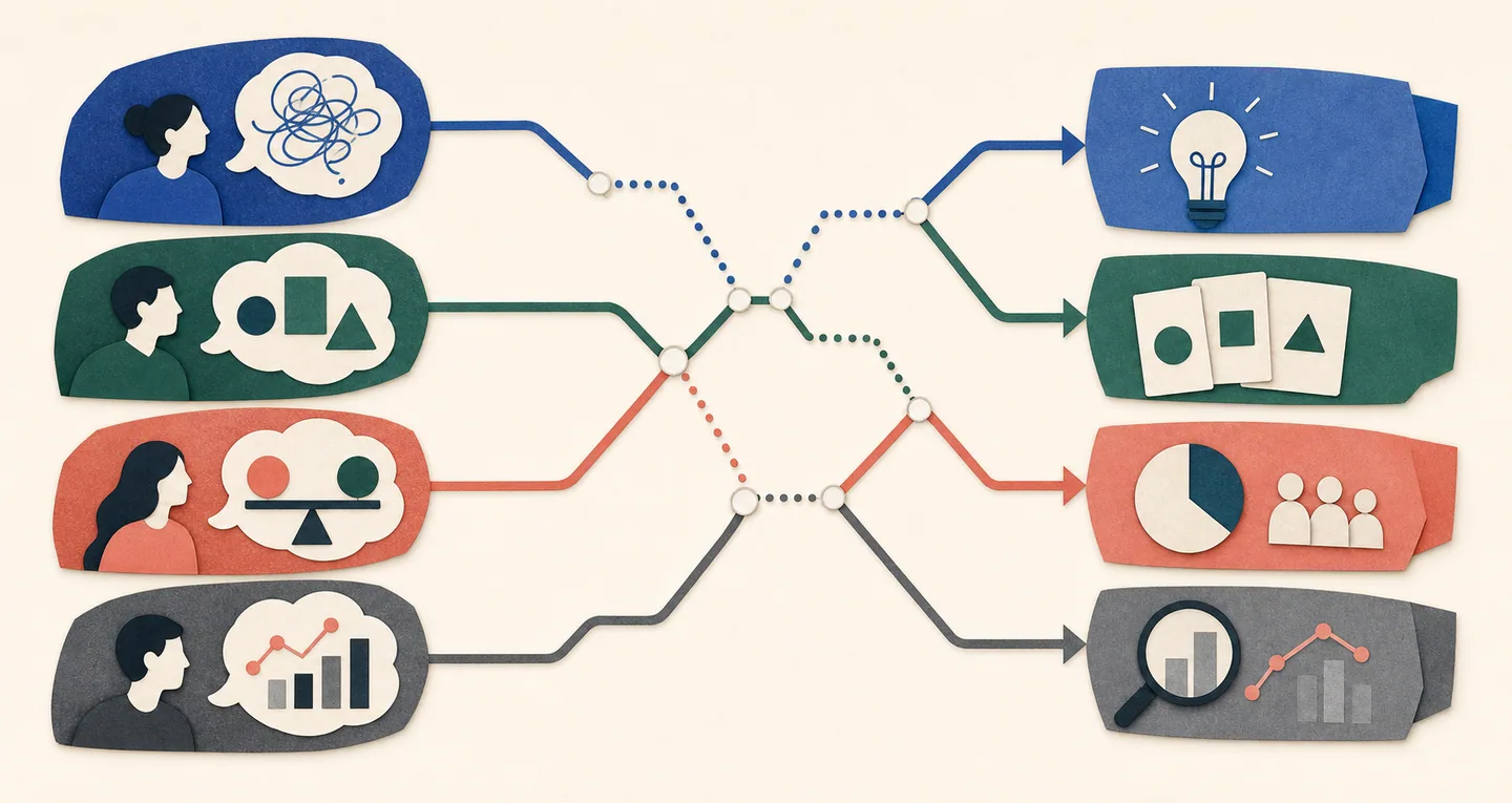 Four creative-team bottlenecks route toward tools for research, production, pre-launch selection, or post-launch analysis.